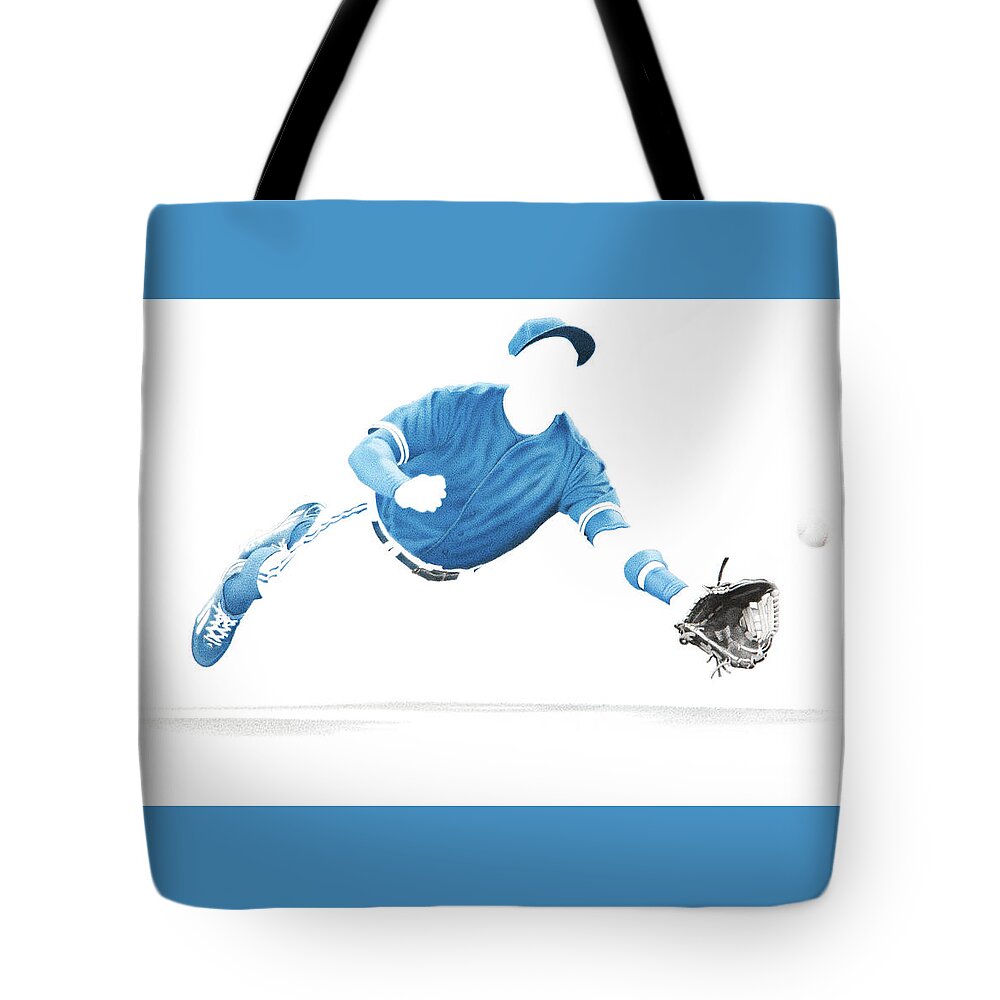Baseball Tote Bag featuring the drawing Dedication by Stirring Images