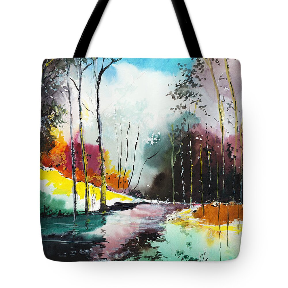 Nature Tote Bag featuring the painting Deep 5 by Anil Nene