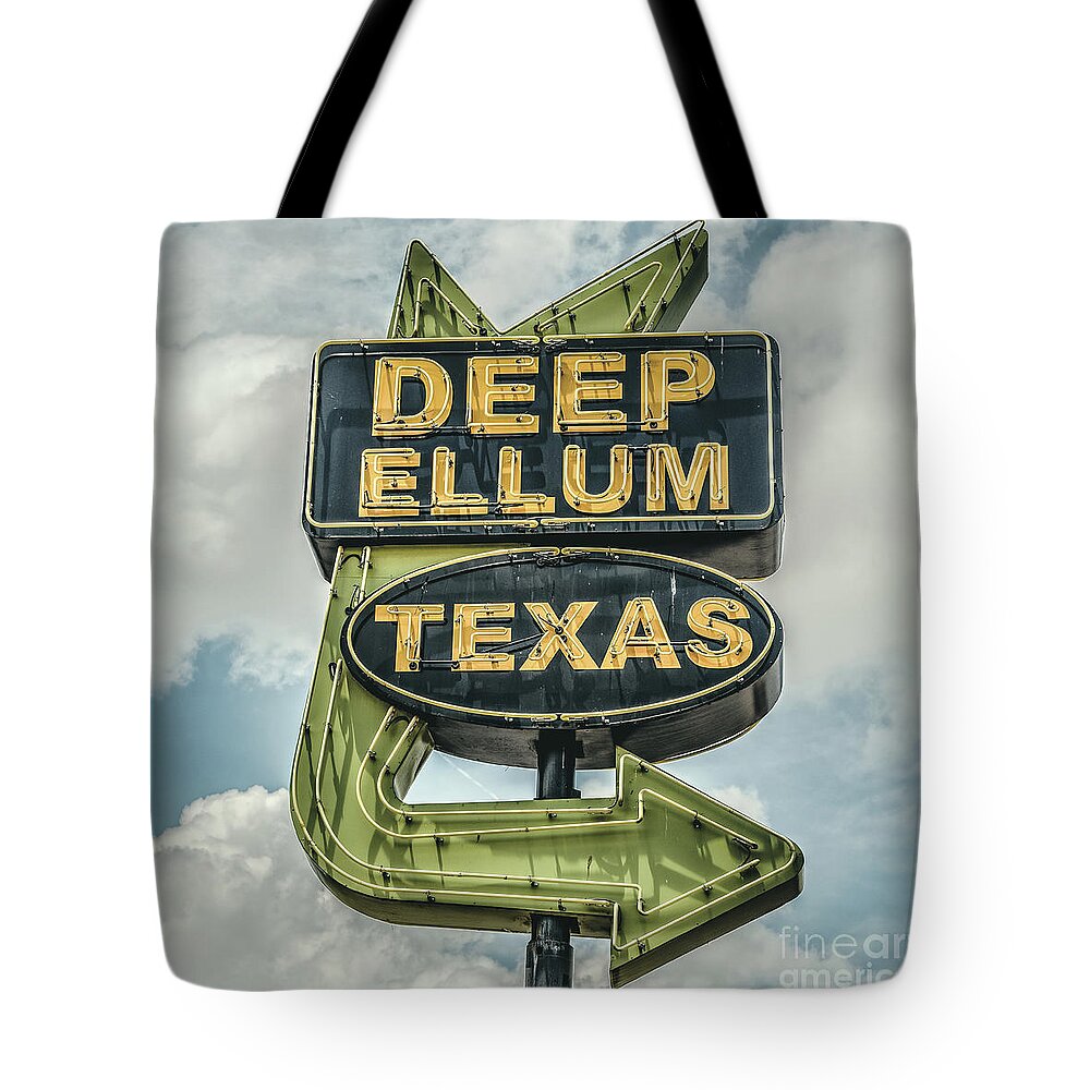 Texas Pop Tote Bag featuring the photograph Deep Ellum Texas Neon Sign by Edward Fielding