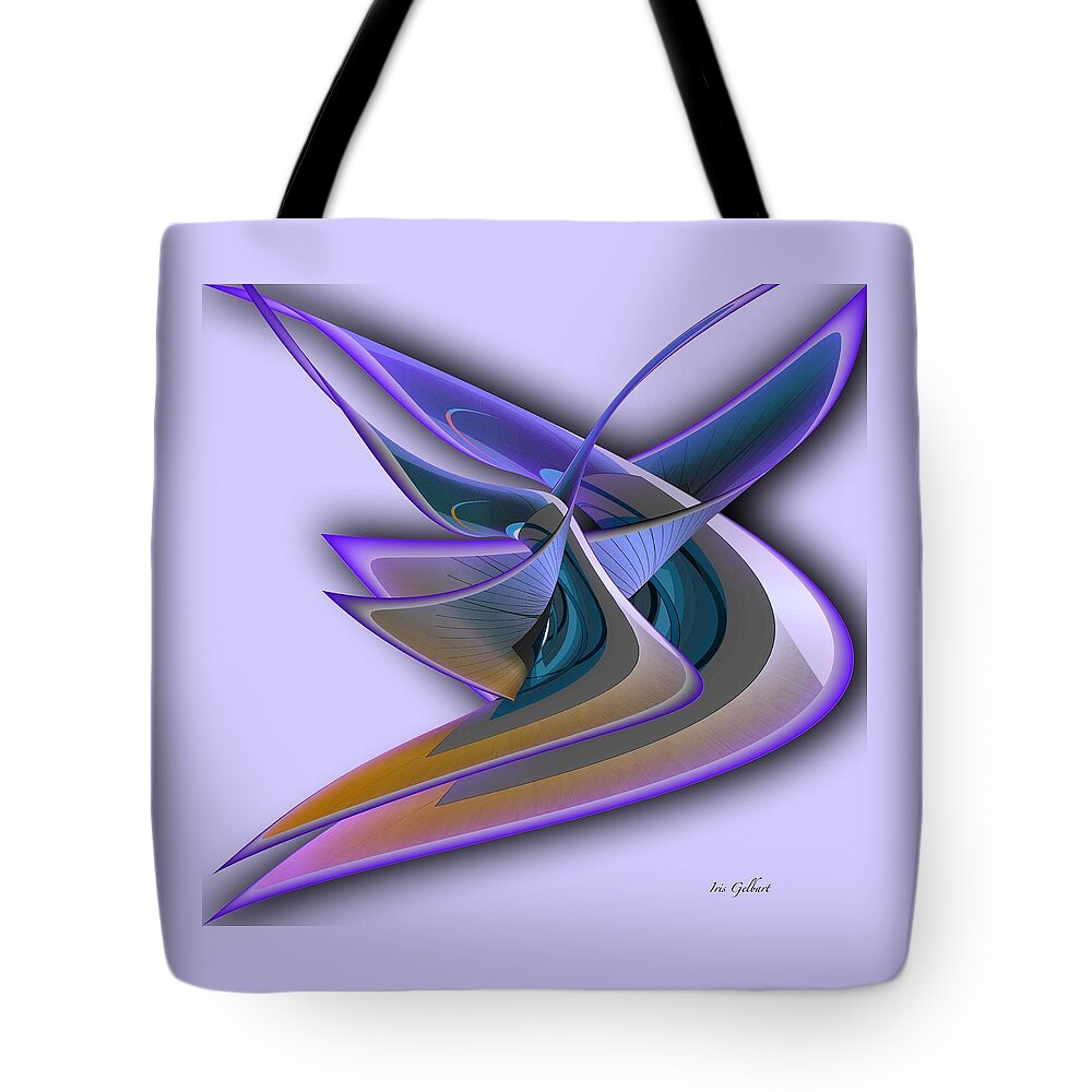 Abstract Tote Bag featuring the digital art Deep Glow by Iris Gelbart