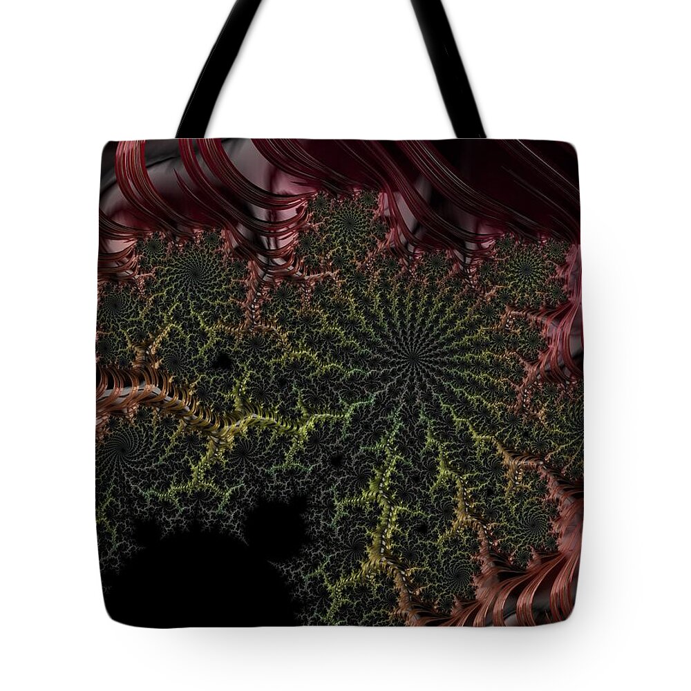 Fractal Tote Bag featuring the digital art Deep in the Jungle by Paisley O'Farrell