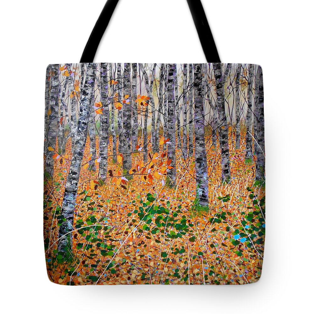 Art Tote Bag featuring the painting Deep in the woods- LARGE WORK by Angie Wright