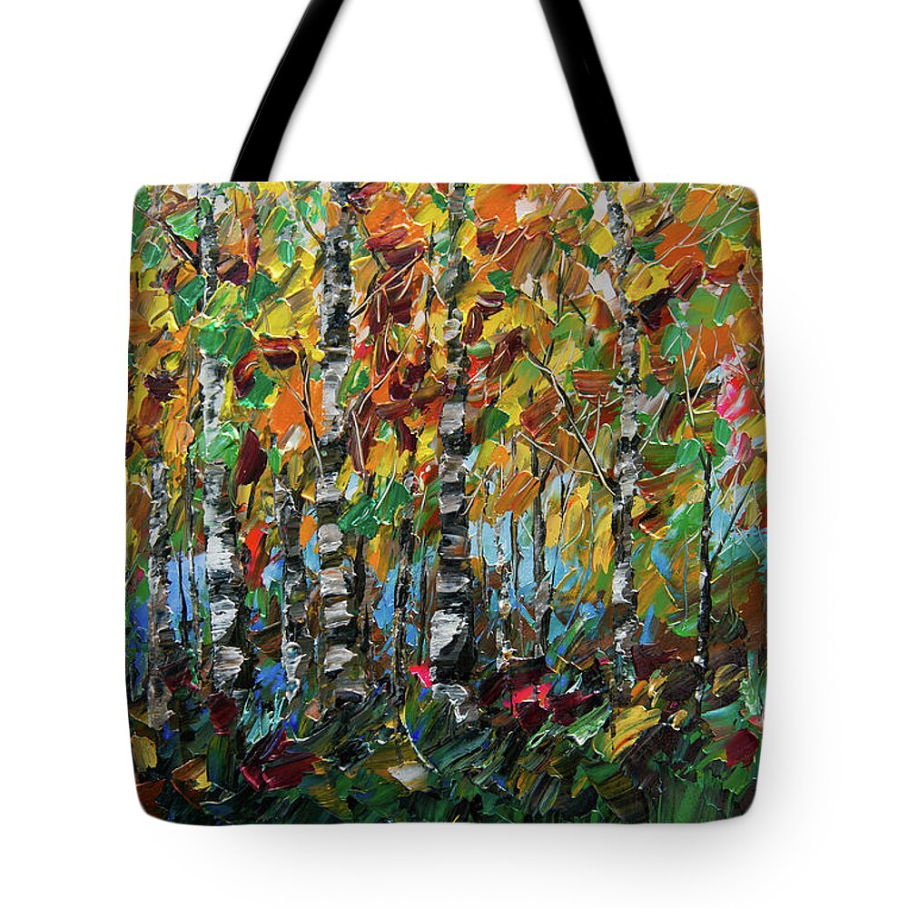  Tote Bag featuring the painting Deep in the Woods by O Lena