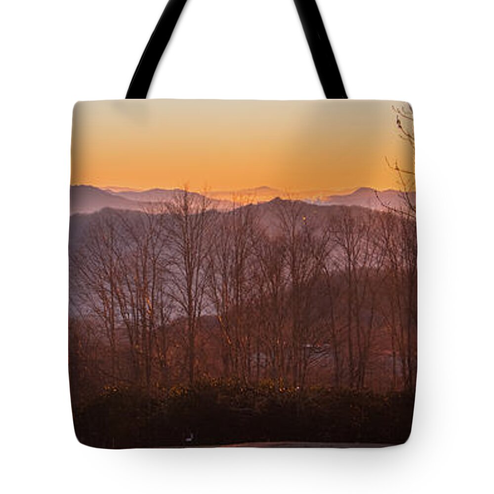 Sunrise Tote Bag featuring the photograph Deep Orange Sunrise by D K Wall