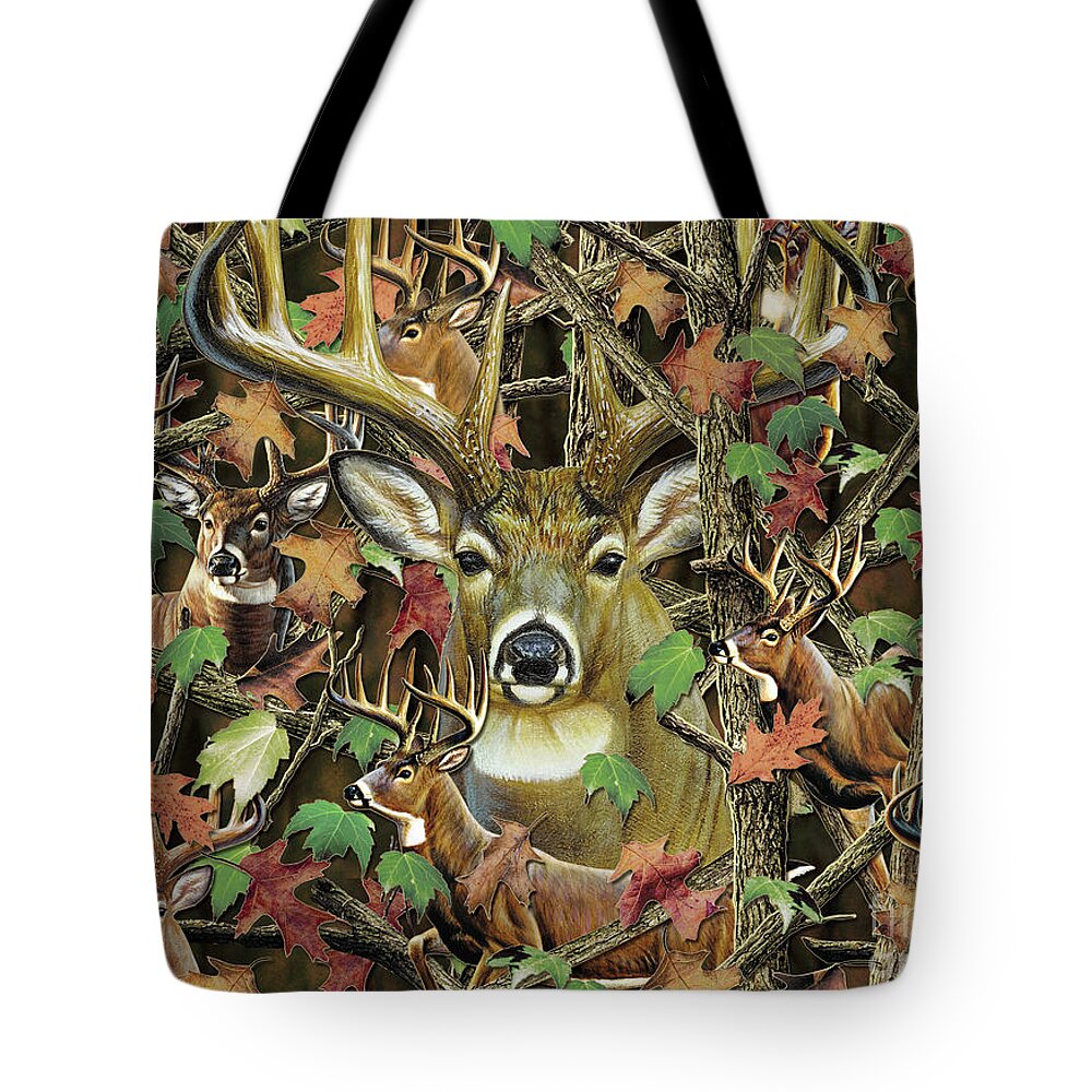 Jq Licensing Tote Bag featuring the painting Deer Camo by JQ Licensing Cynthie Fisher