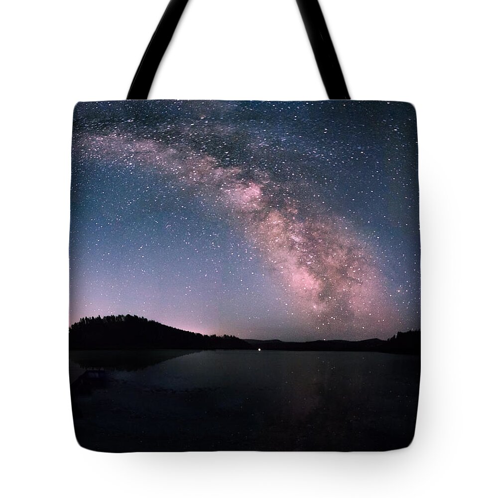 Dakota Tote Bag featuring the photograph Deerfield Lake Milky Way by Greni Graph