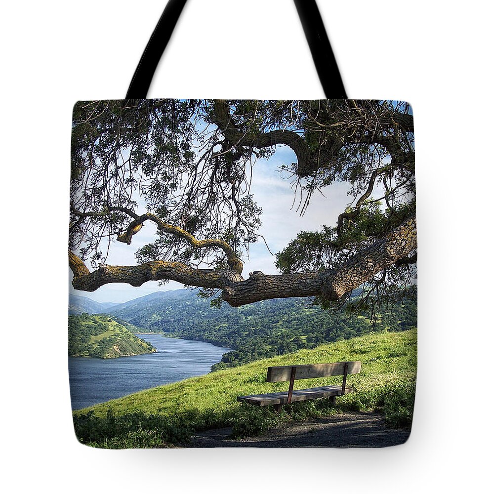 California Tote Bag featuring the photograph Del Valle Reservoir by Donna Blackhall