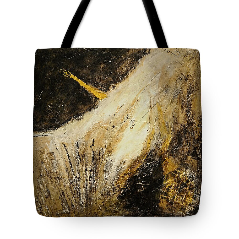 Abstract Tote Bag featuring the painting Deliverance by Jim Benest