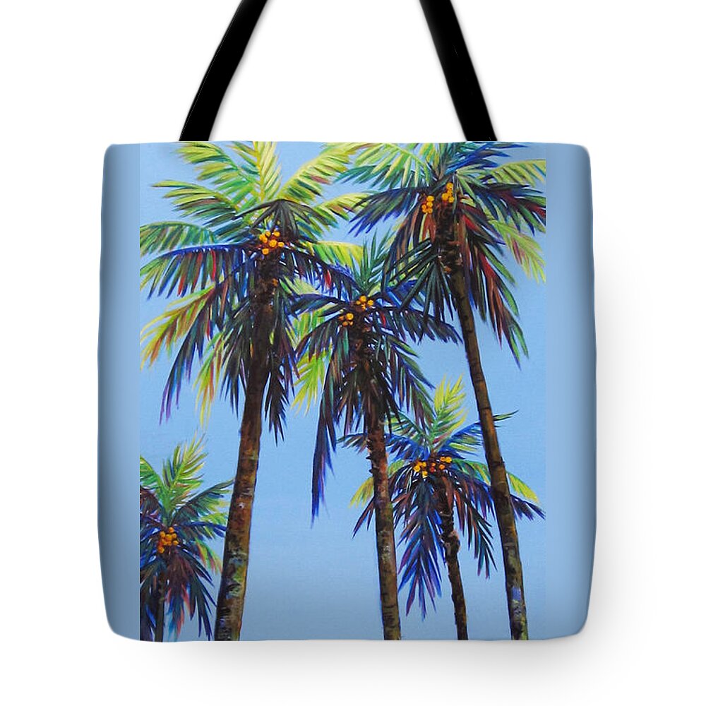 Palm Tote Bag featuring the painting Delray Palms II by Anne Marie Brown