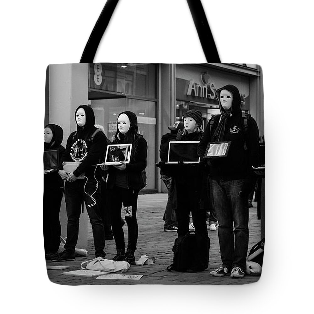 Demonstration Tote Bag featuring the photograph Demonstrators by B Cash