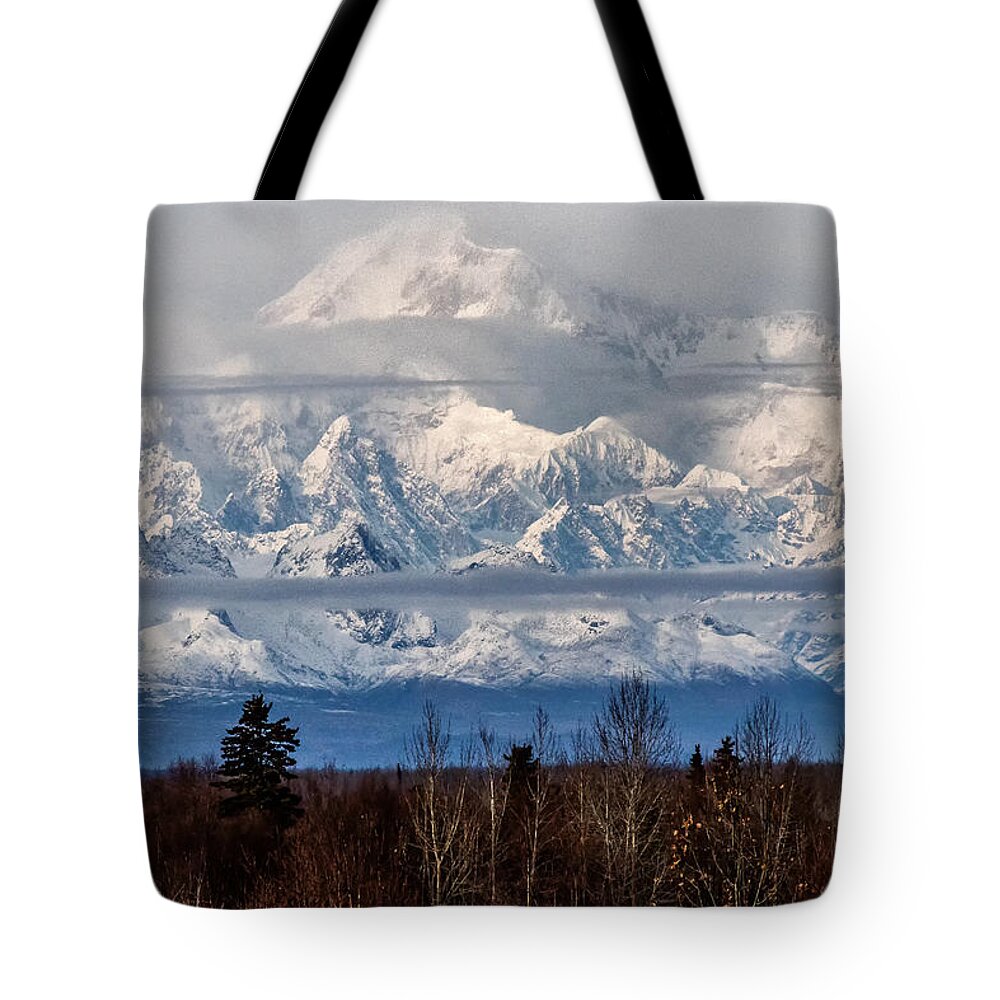Denali Tote Bag featuring the photograph Denlai 2016 by Michael W Rogers