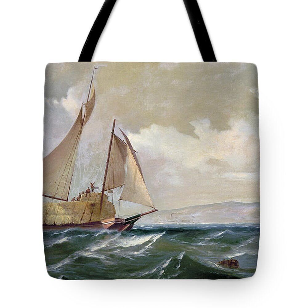 1871 Tote Bag featuring the photograph Denny: Hay Schooner, 1871 by Granger