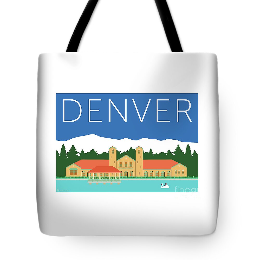 Denver Tote Bag featuring the digital art DENVER City Park/Blue by Sam Brennan