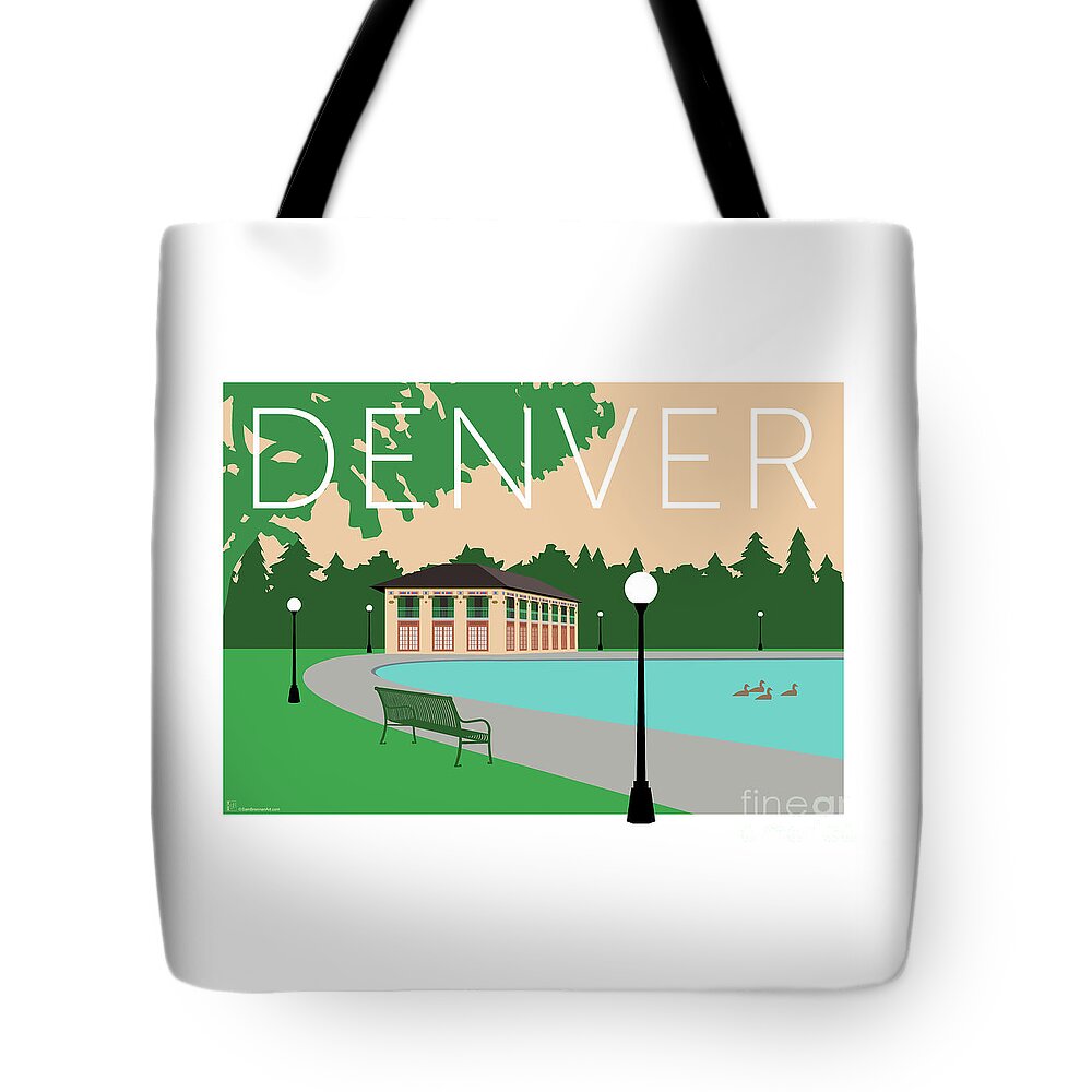 Denver Tote Bag featuring the digital art DENVER Washington Park/Beige by Sam Brennan