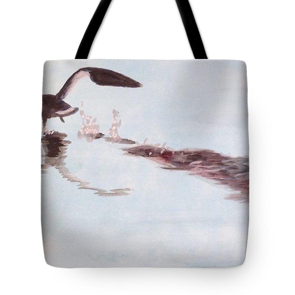 Ocean Tote Bag featuring the painting Departure by Stan Tenney