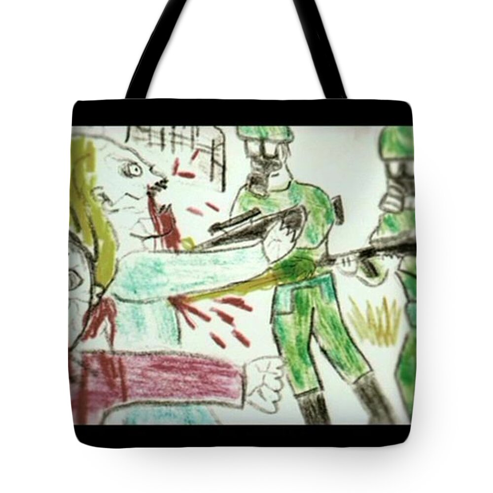 Descendents Tote Bag featuring the digital art Descendents by Maye Loeser