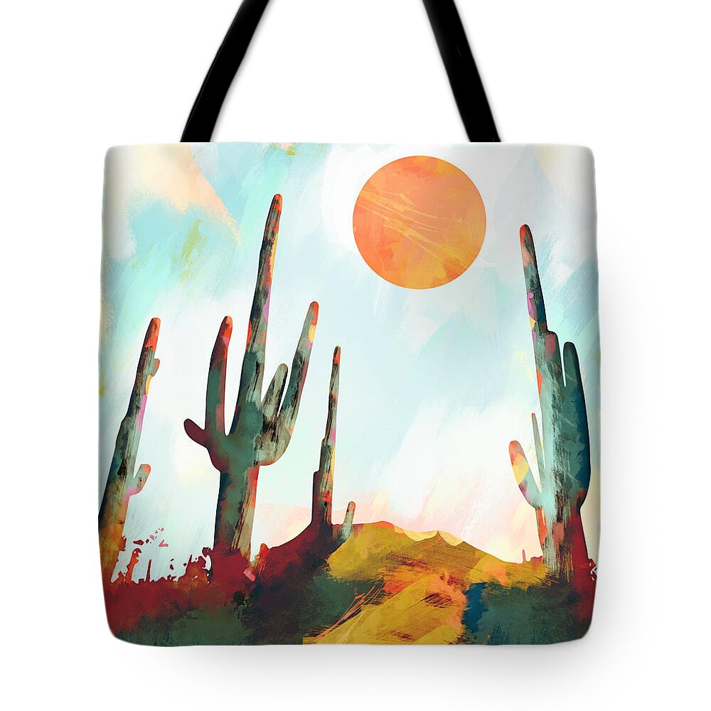 Desert Tote Bag featuring the digital art Desert Day by Spacefrog Designs
