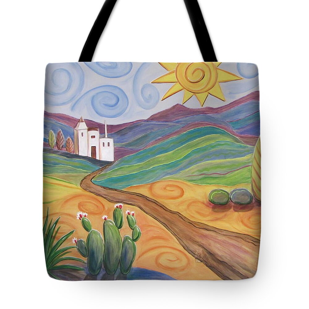 Southwest Tote Bag featuring the painting Desert Dreams by Anita Burgermeister