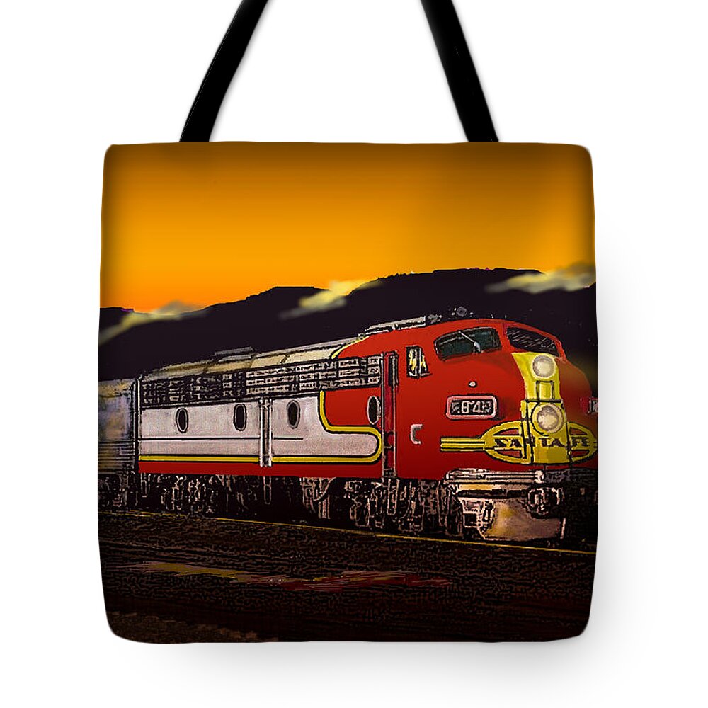 Trains Tote Bag featuring the digital art Desert Palms by J Griff Griffin