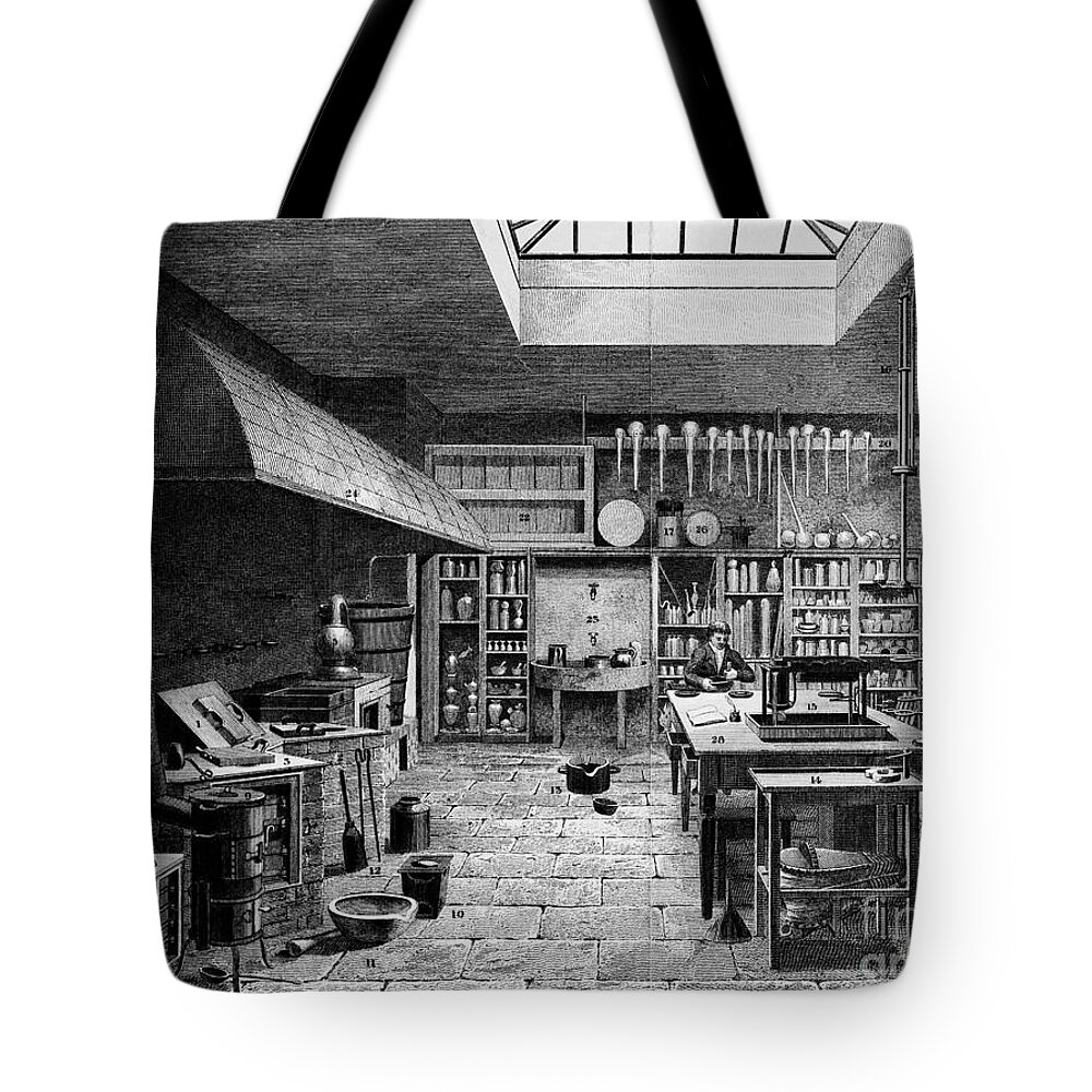 Historic Tote Bag featuring the photograph Design For Laboratory, 1822 by Wellcome Images
