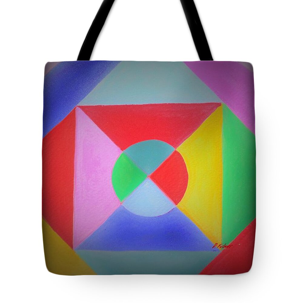 Abstract Tote Bag featuring the painting Design number one by Denise F Fulmer