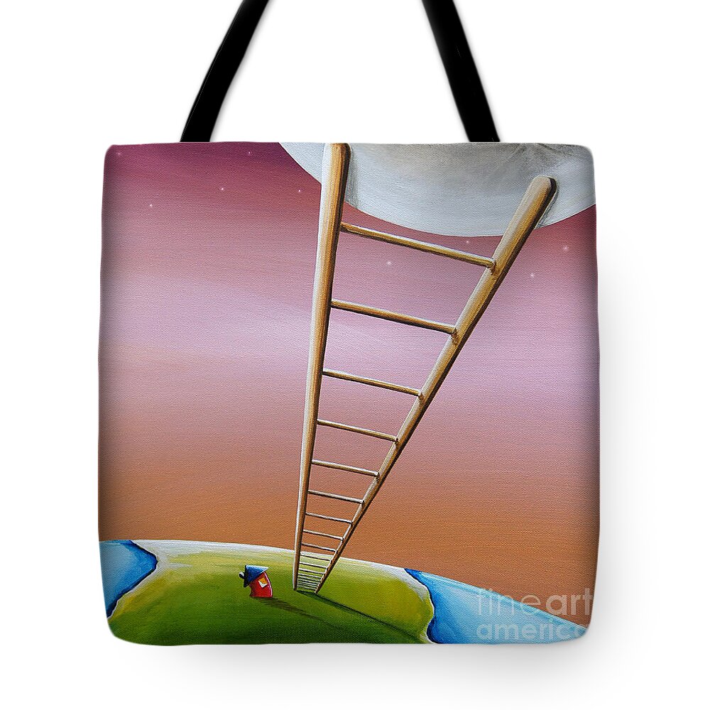 Moon Tote Bag featuring the painting Destination Moon by Cindy Thornton