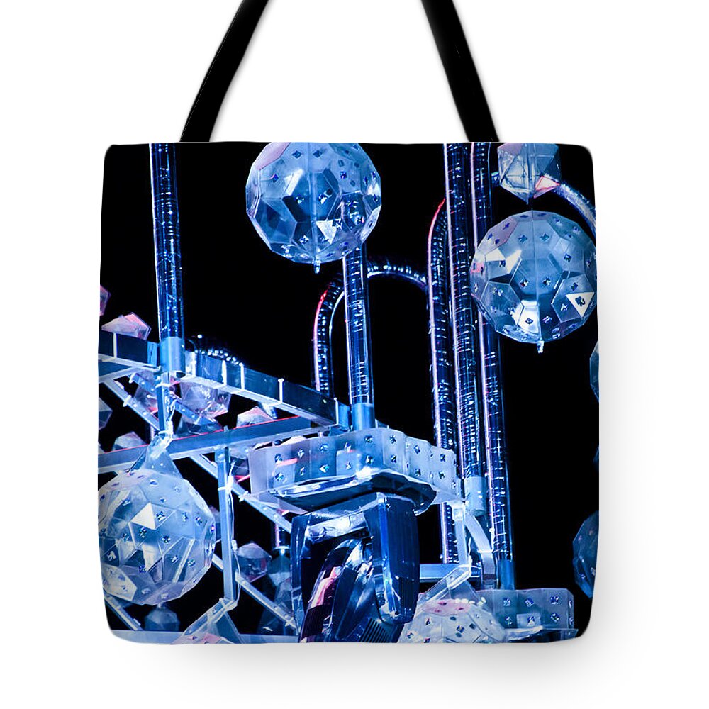 Chandelier  Tote Bag featuring the photograph Detail Of Blue Chandellier by Miroslava Jurcik