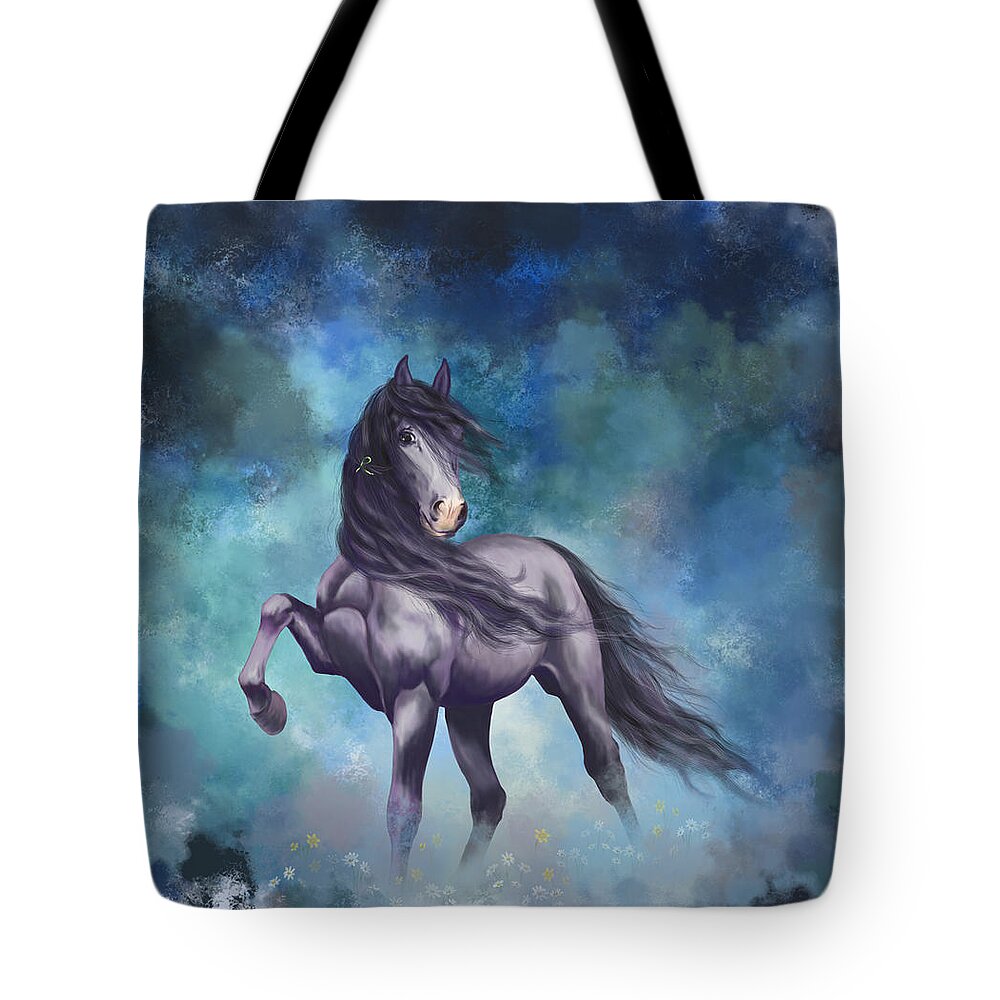 Horse Tote Bag featuring the painting Determination by Kate Black