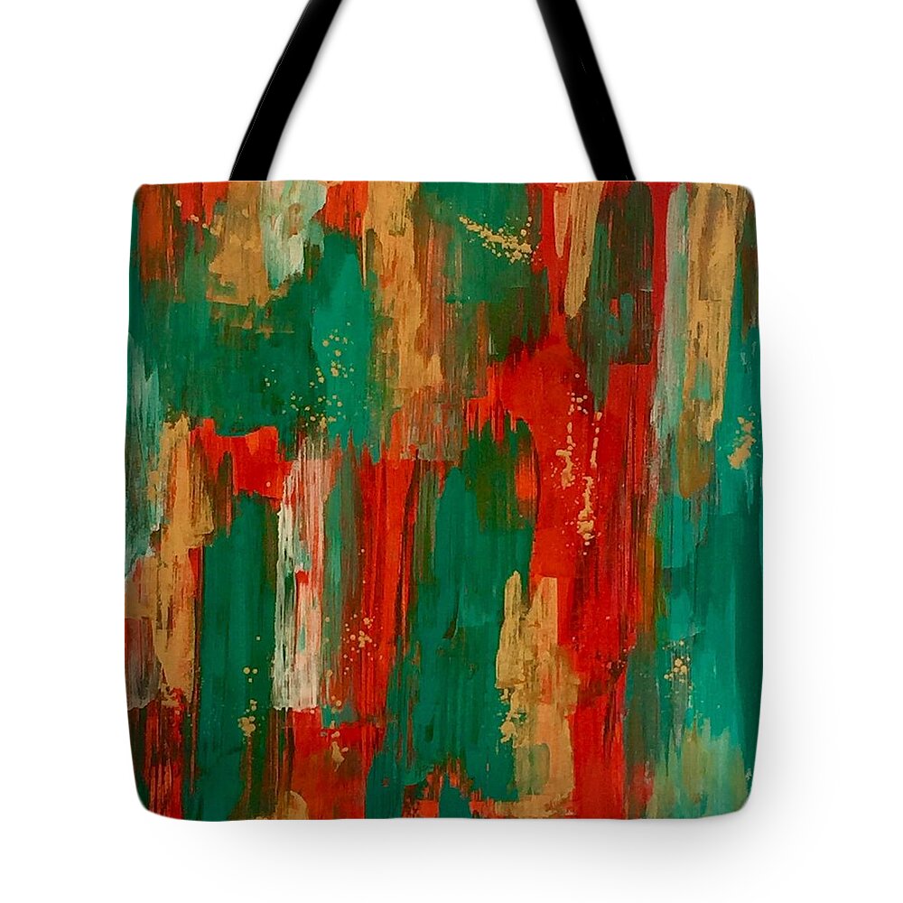 Abstract Tote Bag featuring the painting Determined by Monica Martin