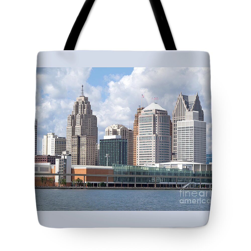 Detroit Tote Bag featuring the photograph Detroit Financial District by Ann Horn