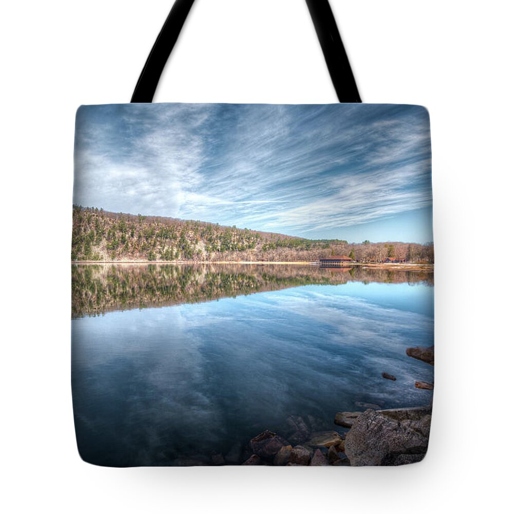 Devils Lake Tote Bag featuring the photograph Devils Lake by Brad Bellisle
