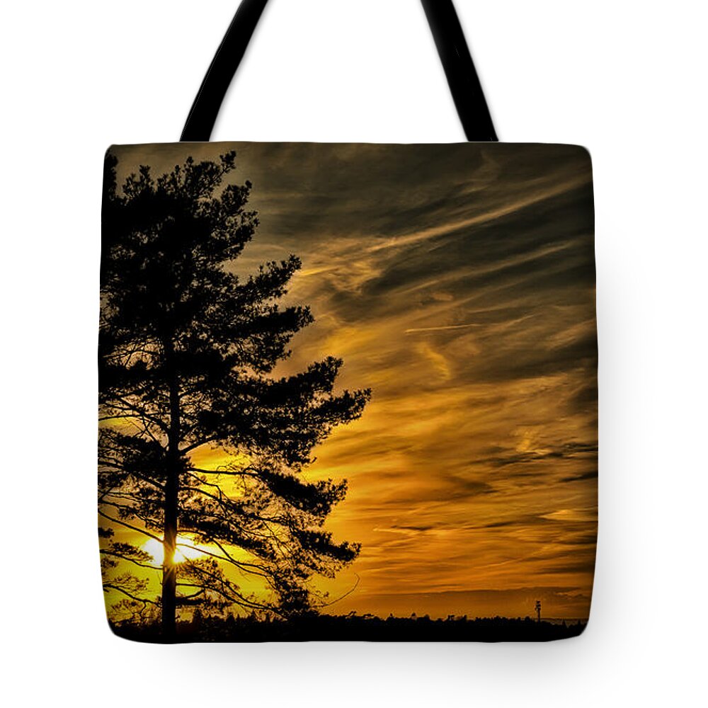Sunset Tote Bag featuring the photograph Devils Sunset by Chris Boulton