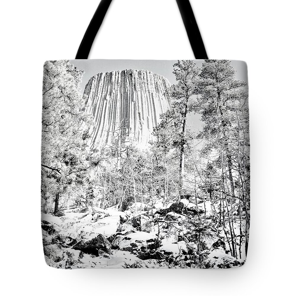 Devils Tower Tote Bag featuring the photograph Devils Tower Wyoming by Merle Grenz