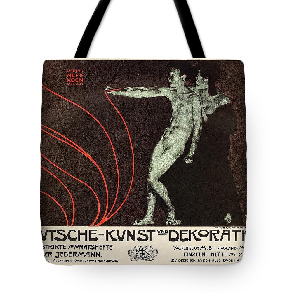 German Art Tote Bag featuring the mixed media Deutsche-Kunst und Dekoration - German Art - Retro travel Poster - Vintage Poster by Studio Grafiikka