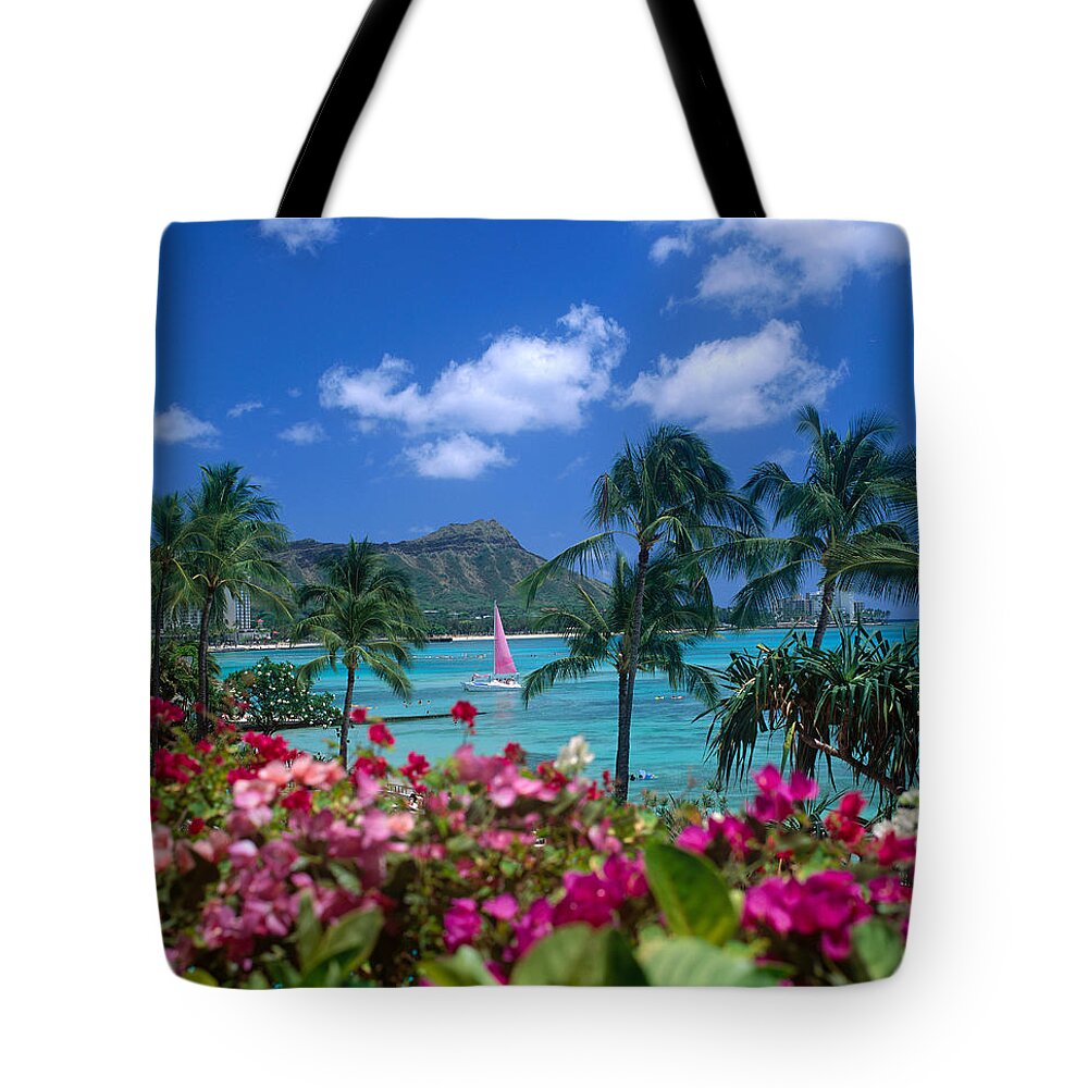 A42h Tote Bag featuring the photograph Diamond Head Paradise by Tomas del Amo - Printscapes