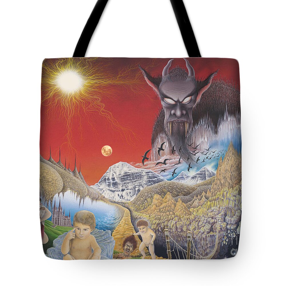 Surrealism Tote Bag featuring the painting Diary of Second Recognition by Leonard Rubins