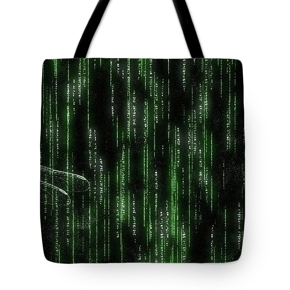 Matrix Tote Bag featuring the photograph Digital Dragonfly by Mark Fuller