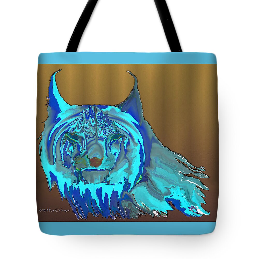 Lynx Tote Bag featuring the digital art Montana Lynx by Kae Cheatham