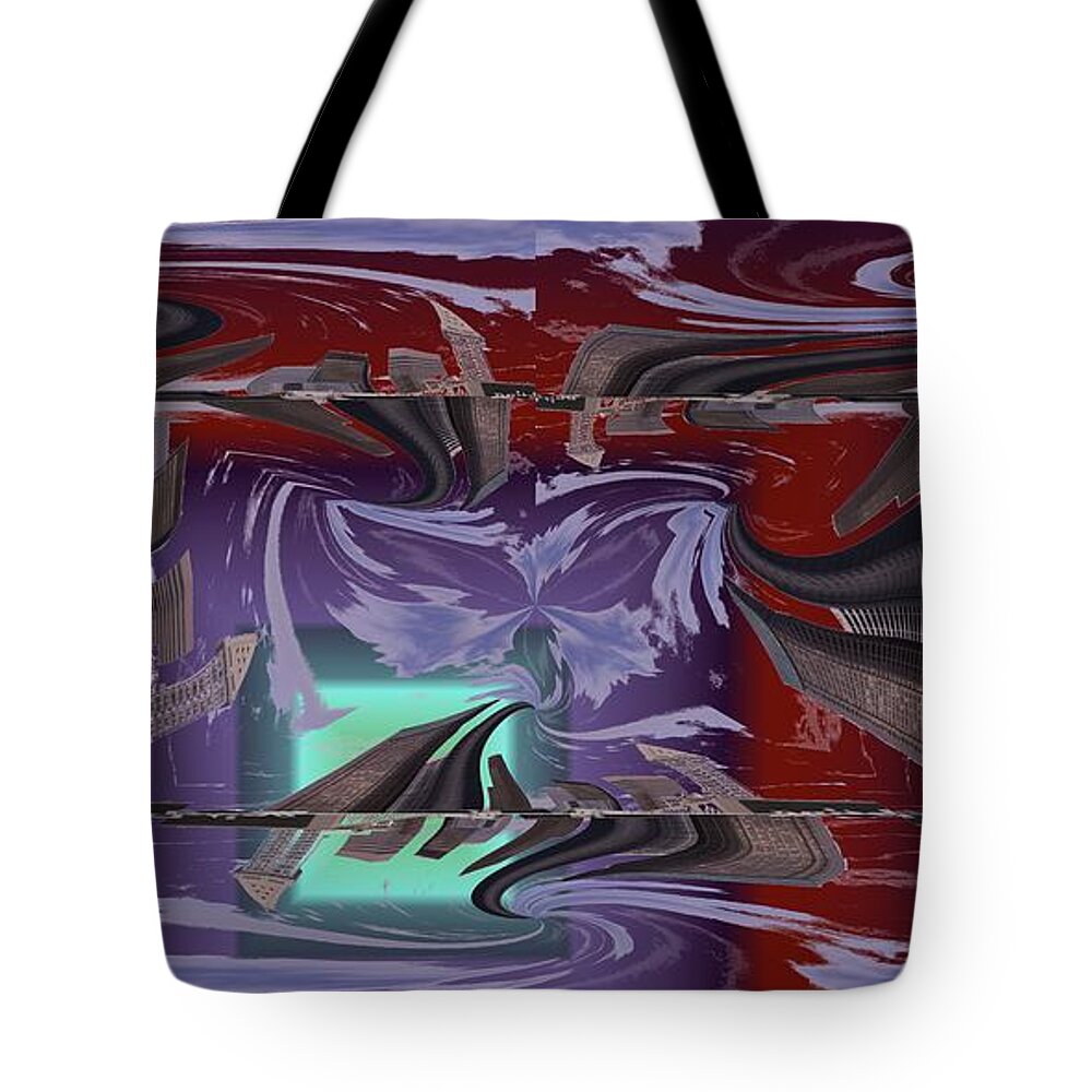 Dilemma Tote Bag featuring the digital art Dilemma At High Tide by Tim Allen