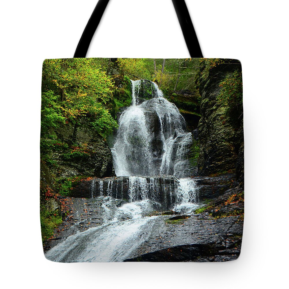 Dingman Falls Tote Bag featuring the photograph Dingmans Falls Ranges by Raymond Salani III