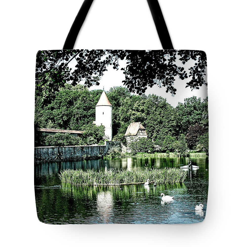 Germany Tote Bag featuring the photograph Dinkelsbuhl and Rothenburg Pond by Joseph Hendrix