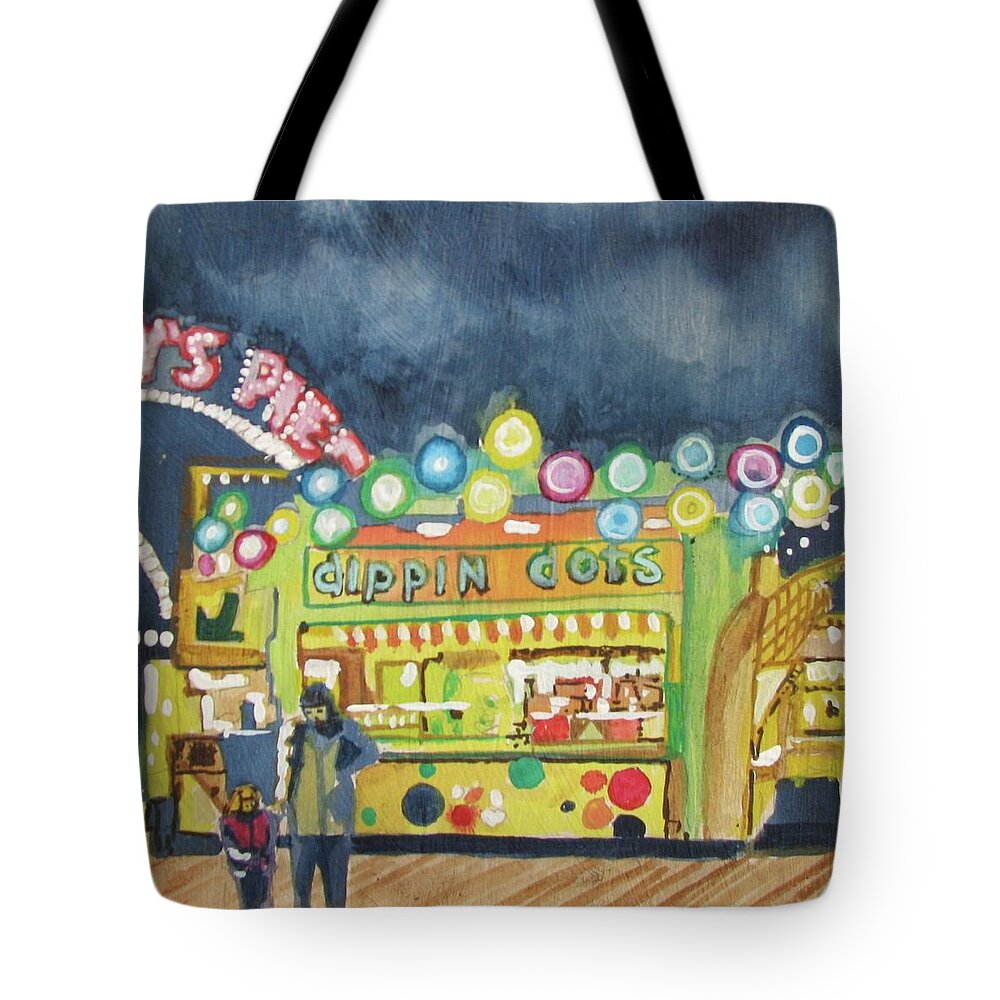 Amusements Tote Bag featuring the painting Dippin the Dots by Patricia Arroyo