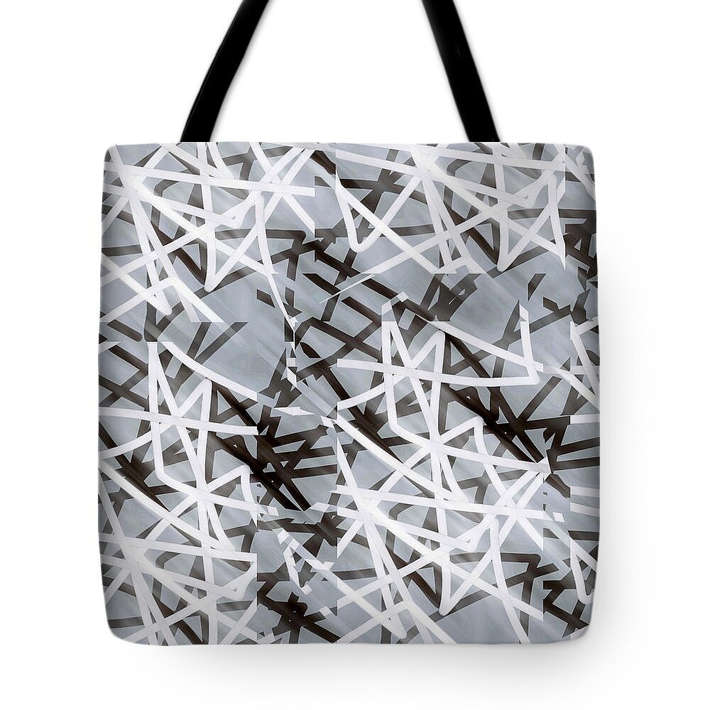 Abstract Tote Bag featuring the digital art Disconnect - abstract art by Ann Powell