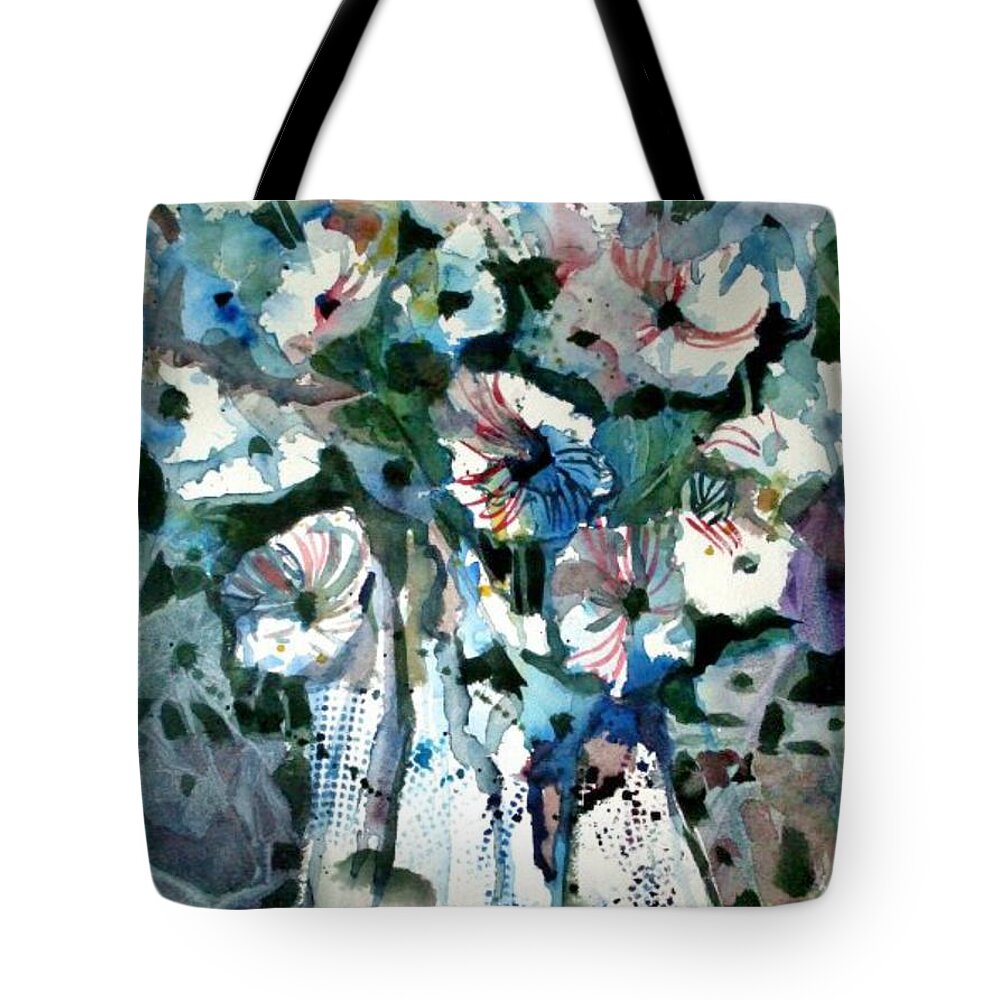 Petunias Tote Bag featuring the painting Disney Petunias by Mindy Newman