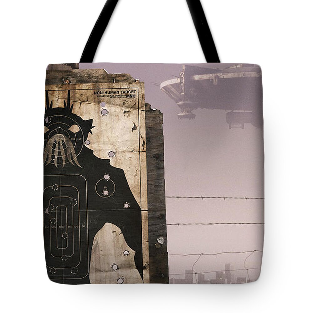 District 9 Tote Bag featuring the digital art District 9 by Maye Loeser