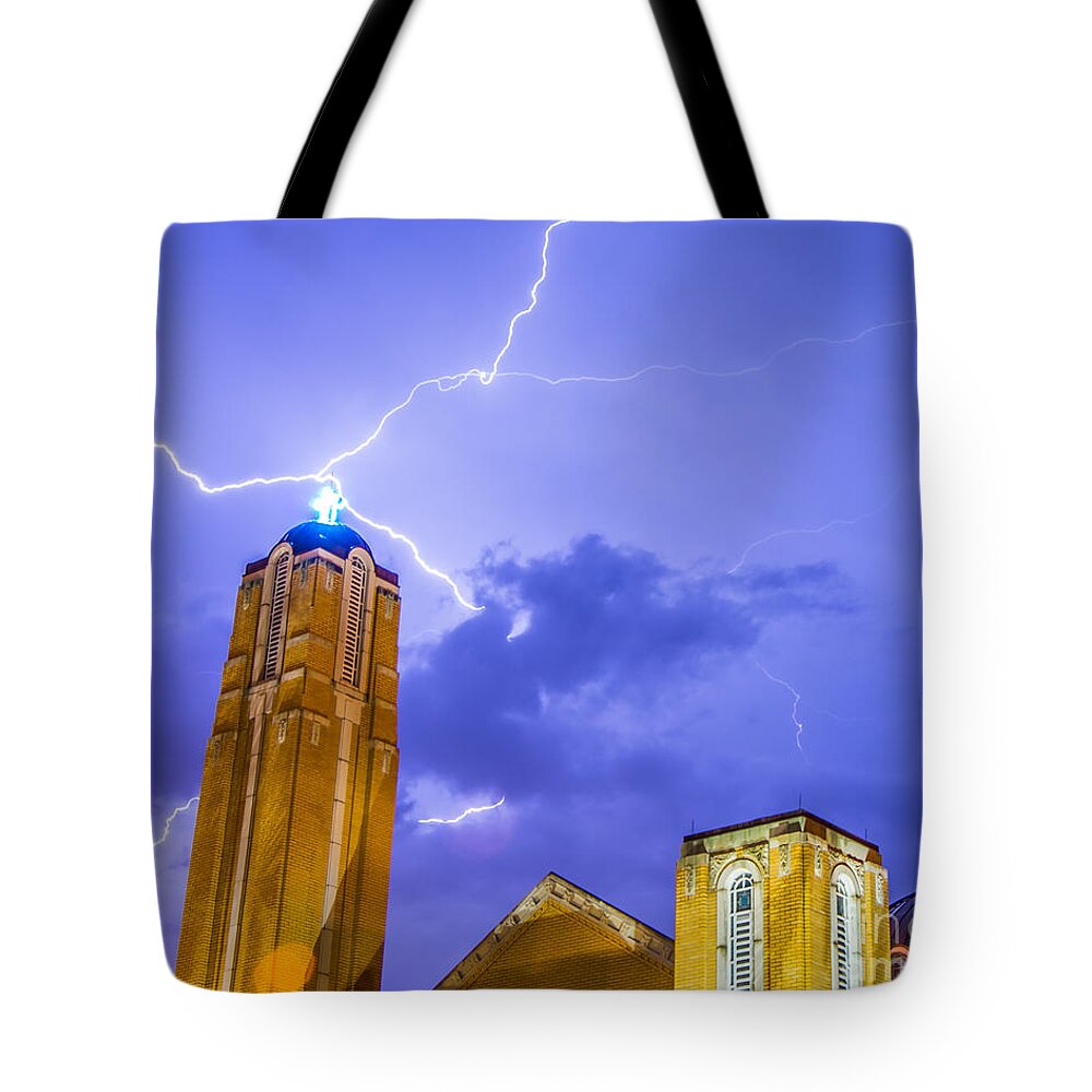 Lightning Tote Bag featuring the photograph Divinity by Stephen Whalen