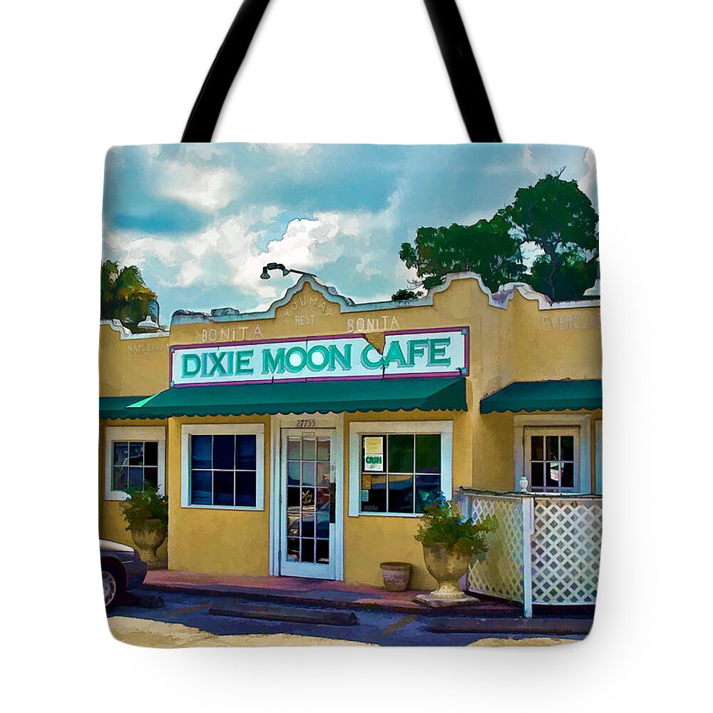Bonita Springs Tote Bag featuring the photograph Dixie Moon Cafe in Bonita Springs by Ginger Wakem