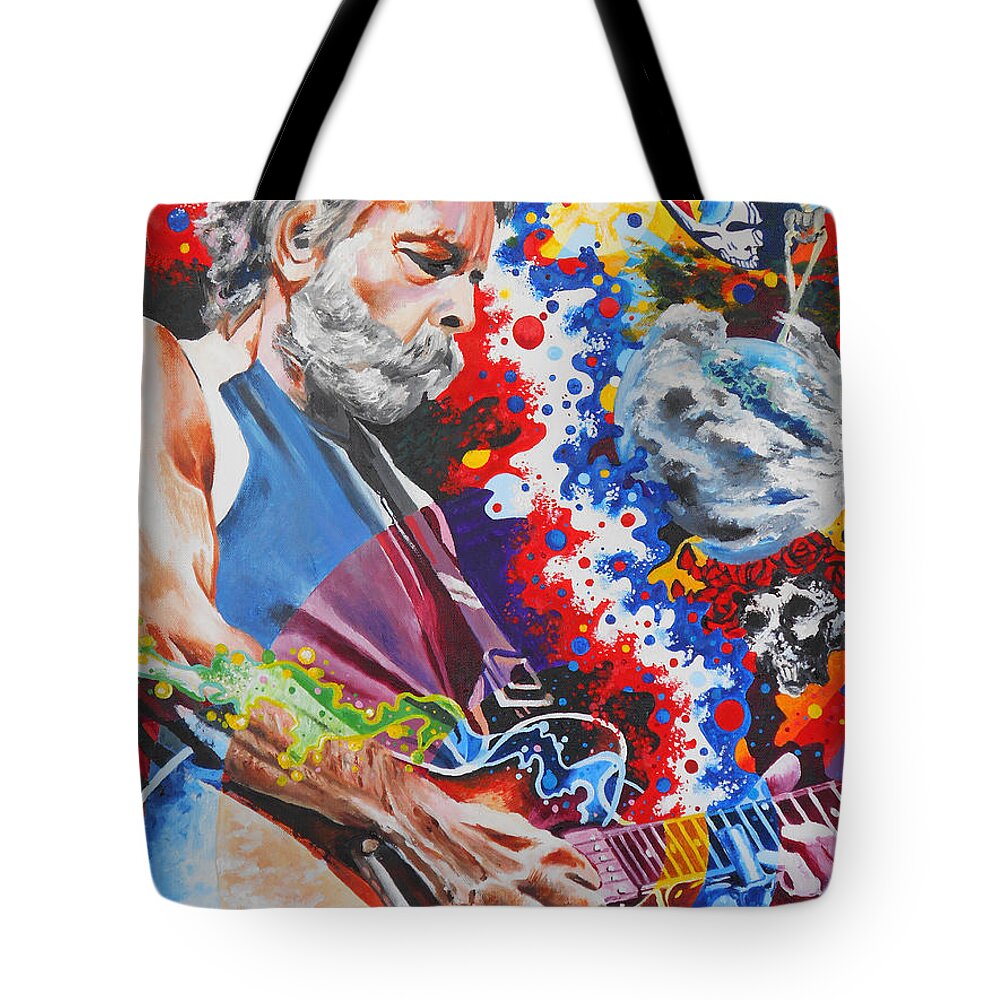 Bob Weir Tote Bag featuring the painting Dizzy With Eternity by Kevin J Cooper Artwork