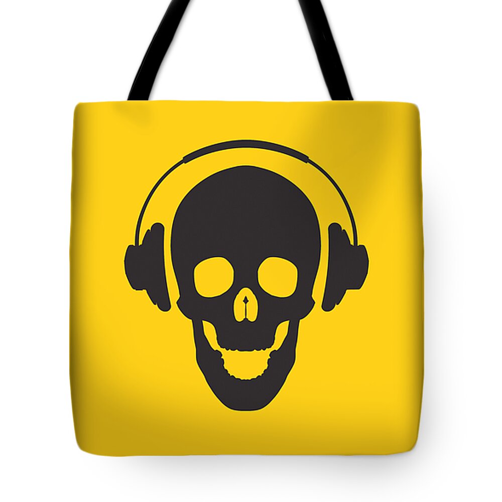 Skull Tote Bag featuring the photograph DJ Skeleton by Pixel Chimp