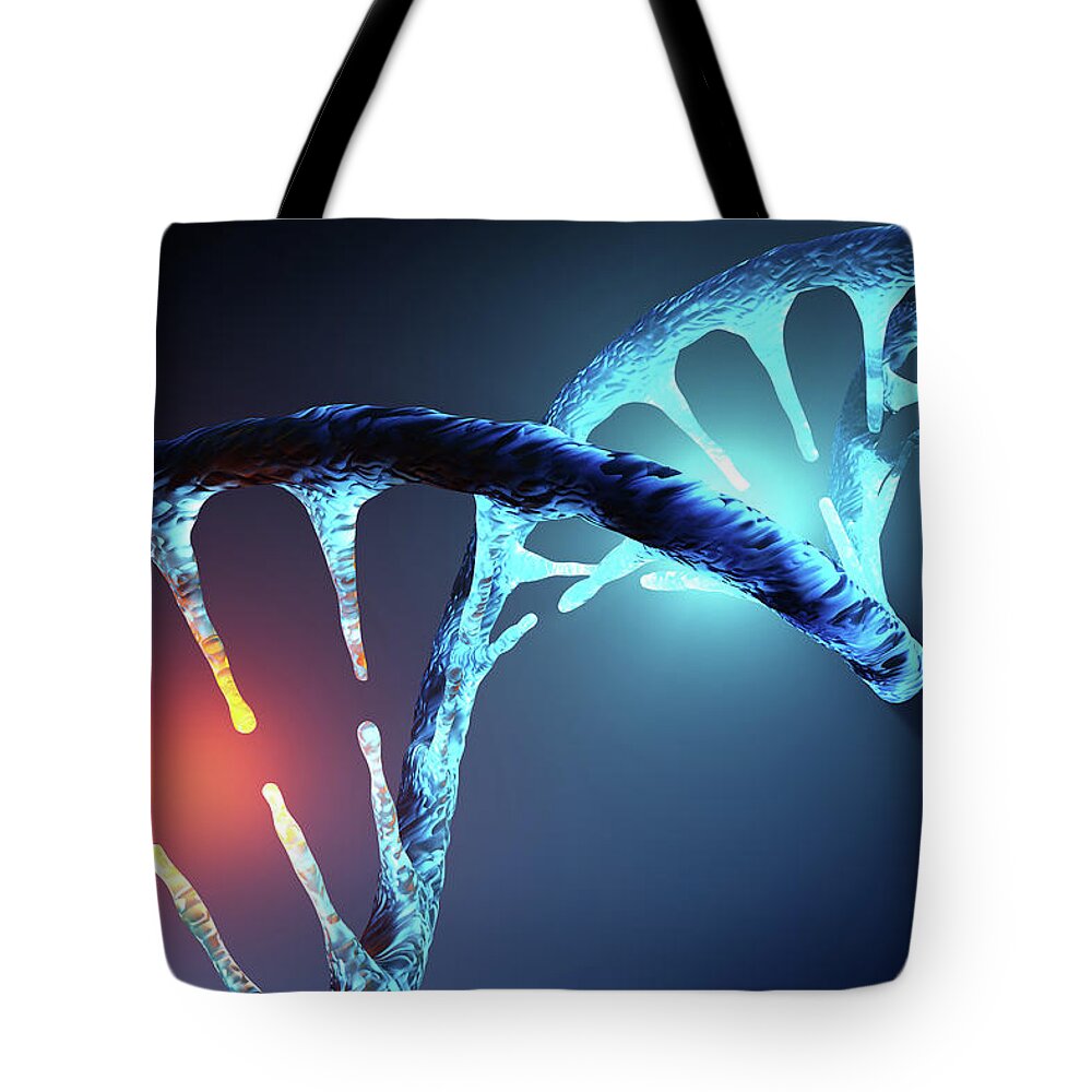 Dna Tote Bag featuring the photograph DNA strand by Johan Swanepoel
